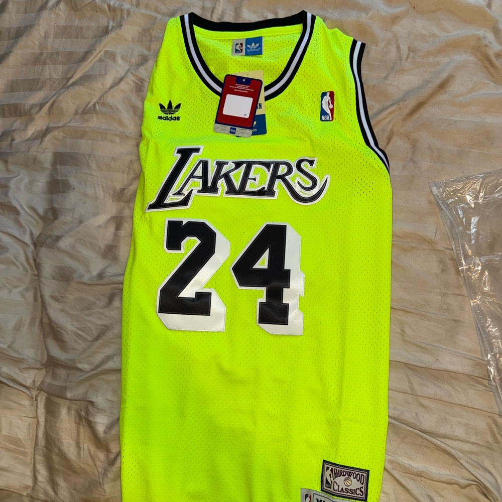 Adidas Green and Black Lakers Bryant 24 NBA Jersey